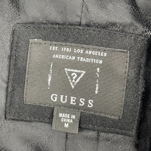 Guess Black Wool blend Faux Fur Latch button close jacket - Picture 3 of 15